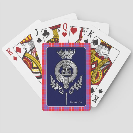 Clan Hamilton Wappen & Tartan Spielkarten (Rückseite)