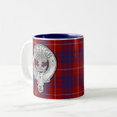 Clan Hamilton Wappen & Tartan Zweifarbige Tasse (Vorderseite Links)