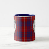 Clan Hamilton Wappen & Tartan Zweifarbige Tasse (Mittel)