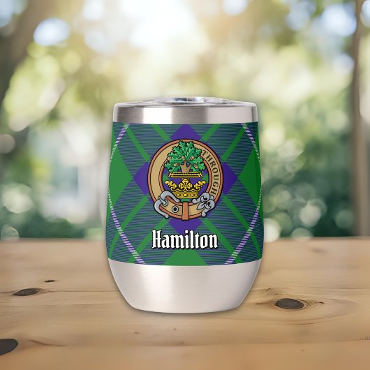 Clan Hamilton Wappen über Jagd Tartan