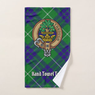 Clan Hamilton Wappen über Jagd Tartan Badhandtuch Set