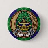 Clan Hamilton Wappen über Jagd Tartan Button (Vorderseite)