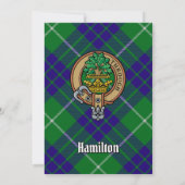 Clan Hamilton Wappen über Jagd Tartan Einladung (Rückseite)