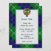 Clan Hamilton Wappen über Jagd Tartan Einladung (Vorne/Hinten)