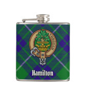 Clan Hamilton Wappen über Jagd Tartan Flachmann (Vorderseite)