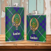 Clan Hamilton Wappen über Jagd Tartan Flachmann