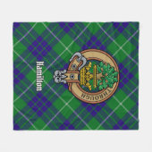 Clan Hamilton Wappen über Jagd Tartan Fleecedecke (Vorderseite (Horizontal))