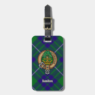 Clan Hamilton Wappen über Jagd Tartan Gepäckanhänger
