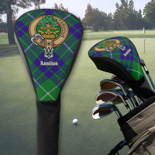 Clan Hamilton Wappen über Jagd Tartan Golf Headcover