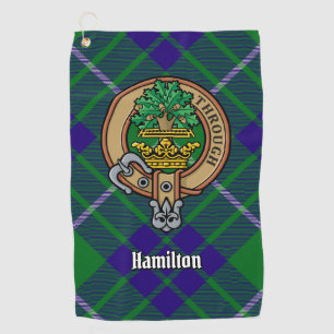 Clan Hamilton Wappen über Jagd Tartan Golf Towel Golfhandtuch