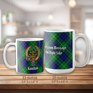 Clan Hamilton Wappen über Jagd Tartan Kaffeetasse