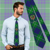 Clan Hamilton Wappen über Jagd Tartan Krawatte