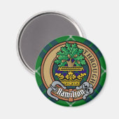 Clan Hamilton Wappen über Jagd Tartan Magnet (Vorderseite/Rückseite)