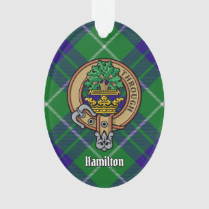 Clan Hamilton Wappen über Jagd Tartan Ornament