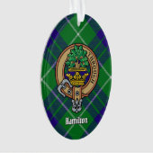 Clan Hamilton Wappen über Jagd Tartan Ornament (Vorderseite)