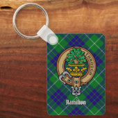 Clan Hamilton Wappen über Jagd Tartan Schlüsselanh Schlüsselanhänger (Vorderseite)