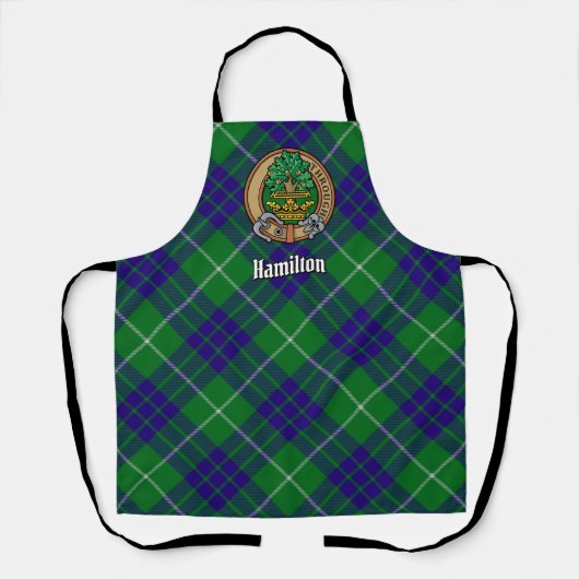 Clan Hamilton Wappen über Jagd Tartan Schürze (Vorderseite)