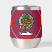 Clan Hamilton Wappen über Red Tartan (Vorderseite)