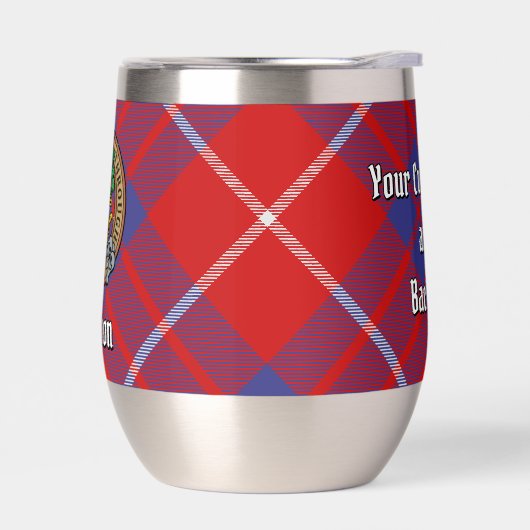 Clan Hamilton Wappen über Red Tartan (Links)