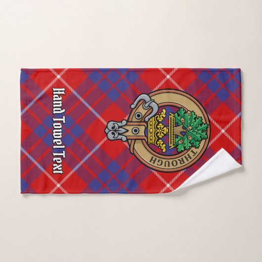 Clan Hamilton Wappen über Red Tartan Badhandtuch Set (Handtuch)