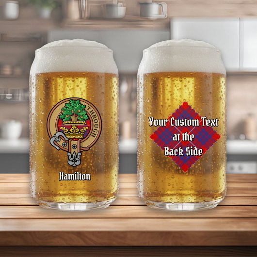 Clan Hamilton Wappen über Red Tartan Dosenglas