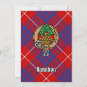 Clan Hamilton Wappen über Red Tartan Einladung (Rückseite)