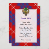 Clan Hamilton Wappen über Red Tartan Einladung (Vorne/Hinten)