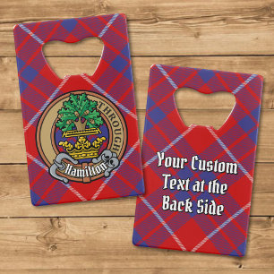 Clan Hamilton Wappen über Red Tartan Geldbeutel Flaschenöffner