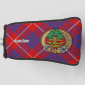 Clan Hamilton Wappen über Red Tartan Golf Headcover (Vorderseite)