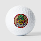 Clan Hamilton Wappen über Red Tartan Golfball (Vorderseite)