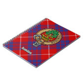 Clan Hamilton Wappen über Red Tartan Notizblock (Linke Seite)
