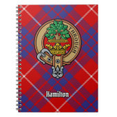 Clan Hamilton Wappen über Red Tartan Notizblock (Vorderseite)