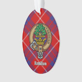 Clan Hamilton Wappen über Red Tartan Ornament (Vorderseite)