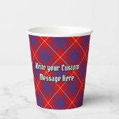 Clan Hamilton Wappen über Red Tartan Paper Cups Pappbecher (Rückseite)