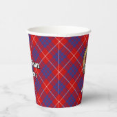 Clan Hamilton Wappen über Red Tartan Paper Cups Pappbecher (Rechts)