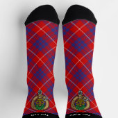 Clan Hamilton Wappen über Red Tartan Socks Socken (Oben)