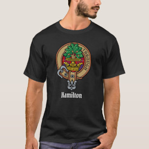 Clan Hamilton Wappen über Red Tartan T - Shirt