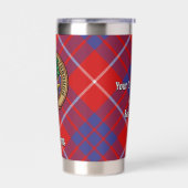 Clan Hamilton Wappen über Red Tartan Thermobecher (Links)