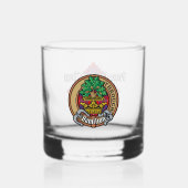 Clan Hamilton Wappen über Red Tartan Whiskyglas (Vorderseite)
