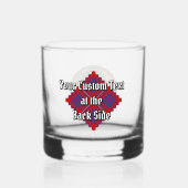 Clan Hamilton Wappen über Red Tartan Whiskyglas (Rückseite)