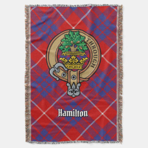 Clan Hamilton-Wappen über rotem Tartan Decke