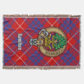 Clan Hamilton-Wappen über rotem Tartan Decke (Vorderseite)
