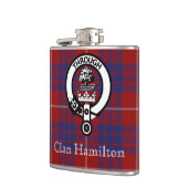 Clan Hamilton Wappen und Tartan Flag Flachmann (Links)