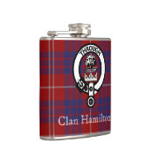 Clan Hamilton Wappen und Tartan Flag Flachmann (Rechts)