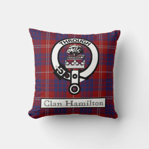 Clan Hamilton Wappen und Tartan II Kissen