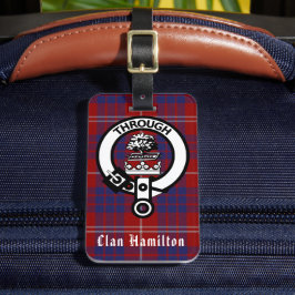 Clan Hamilton Wappen und Tartan Luggage Tag Gepäckanhänger