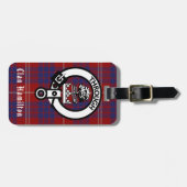 Clan Hamilton Wappen und Tartan Luggage Tag Gepäckanhänger (Vorderseite horizontal)