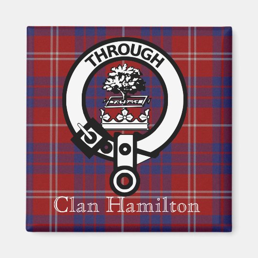 Clan Hamilton Wappen und Tartan Magnet (Vorne)