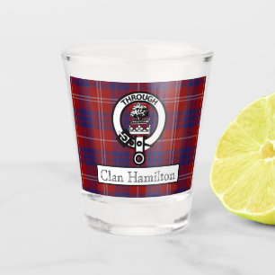 Clan Hamilton Wappen und Tartan  Schnapsglas