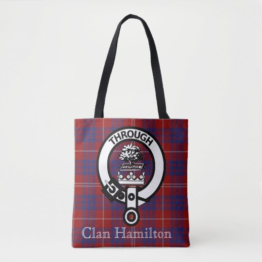 Clan Hamilton Wappen und Tartan Tasche (Vorderseite)